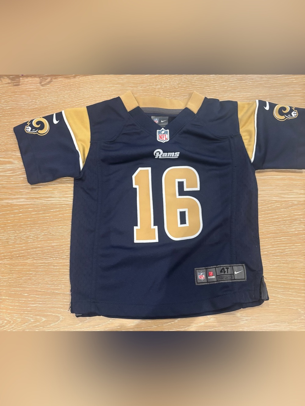NFL Rams Toddler #16 Navy and Gold Jersey